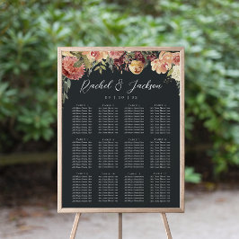 Sittdiagram för Rustic Bloom Blommigt Bröllop Poster