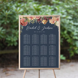 Sittdiagram för Rustic Bloom Blommigt Bröllop Poster