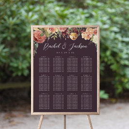 Sittdiagram för Rustic Bloom Blommigt Bröllop Poster