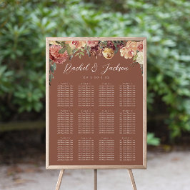 Sittdiagram för Rustic Bloom Blommigt Bröllop Poster