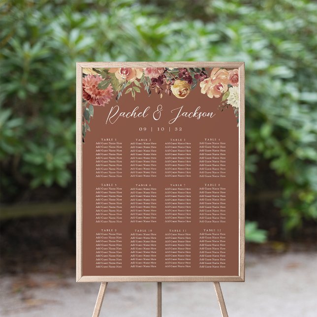 Sittdiagram för Rustic Bloom Blommigt Bröllop Poster (Skapare uppladdad)