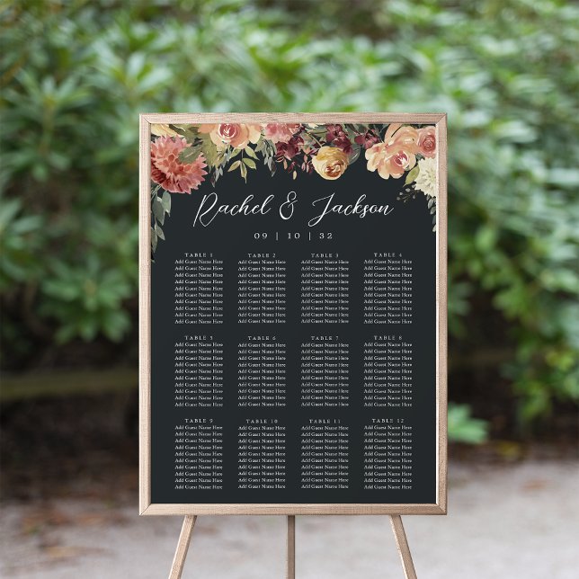 Sittdiagram för Rustic Bloom Blommigt Bröllop Poster (Skapare uppladdad)