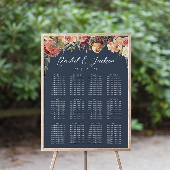 Sittdiagram för Rustic Bloom Blommigt Bröllop Poster (Skapare uppladdad)