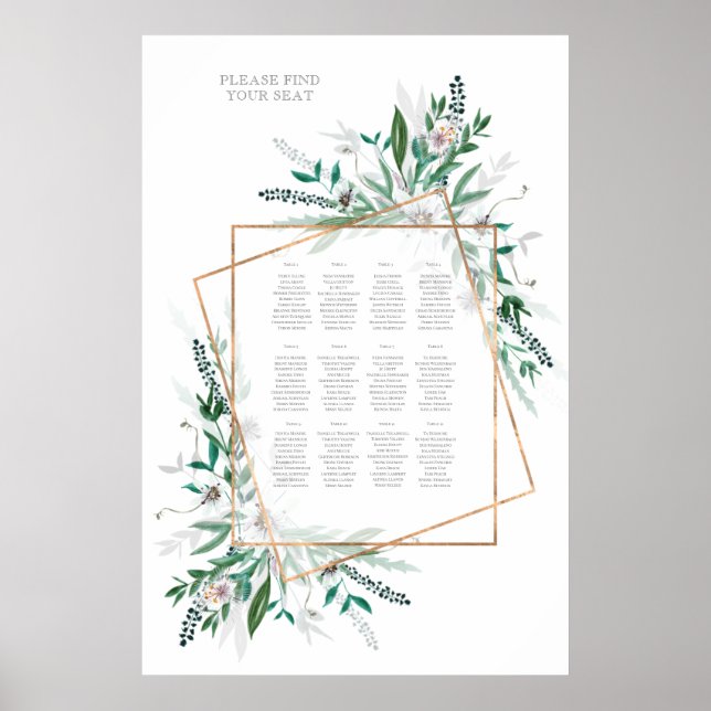 Sittdiagram för Rustic Summer Bröllop Poster (Framsidan)