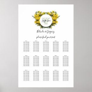 Sittdiagram för Rustic Wattle Acacia Bröllop Poster