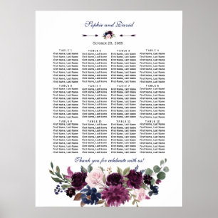 Sittdiagram för sjösättning i Lavender Navy Blue B Poster