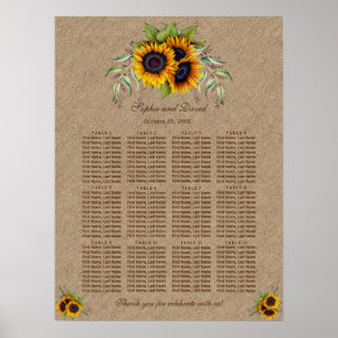 Sittdiagram för solrosblommor, Burla Bröllop Poster