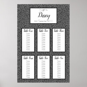 Sittdiagram för svart faux Glitter Poster