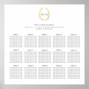 Sittdiagram för svart guld oval bröllop 15 bord poster