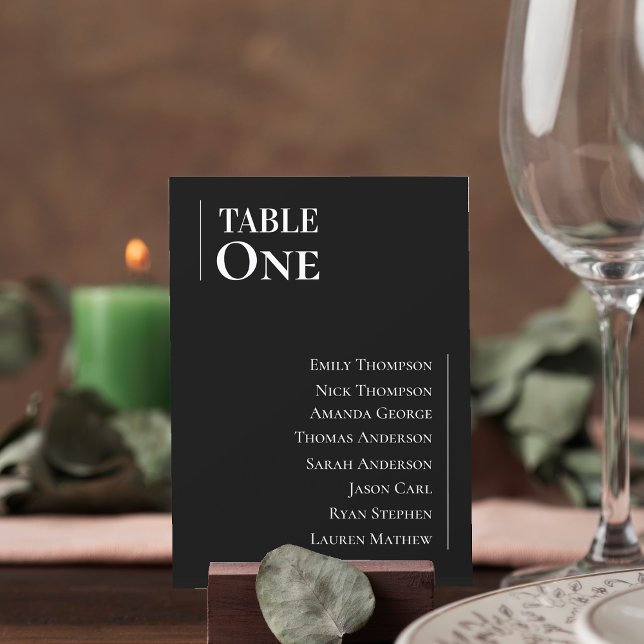 Sittdiagram för svart, vitt, klassiskt Bröllop-Bor (Black White Classic Wedding Table Seating Chart)