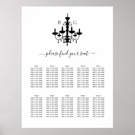 Sittdiagram för Svartvit Bröllop-vävare Poster