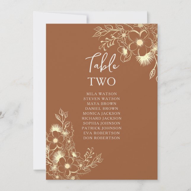 Sittdiagram för Terracotta Bröllop Bord (Framsida)