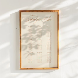 Sittdiagram för Terracotta Calligraphy Bröllop Poster