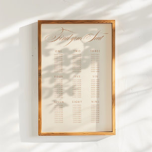 Sittdiagram för Terracotta Calligraphy Bröllop Poster