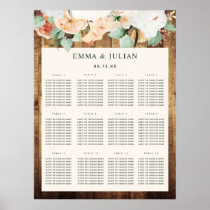 Sittdiagram för träsktorn Bröllop i Botaniska Boho Poster