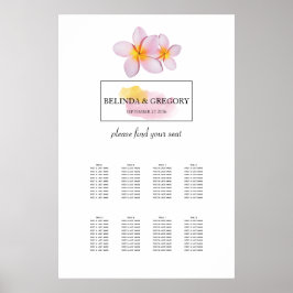 Sittdiagram för Tropical Plumeria Frangipani Bröll Poster
