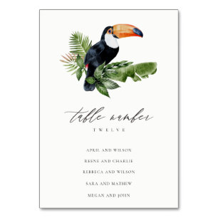 Sittdiagram för Tropical Rainforest Toucan Bröllop Bordsnummer