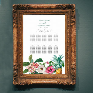 Sittdiagram för tropiska blommor och Bröllop Poster