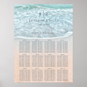 Sittdiagram för tropiska oceaner och sandy Beach-b Poster