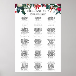 Sittdiagram för vattenfärg jul Bouquet Bröllop Poster