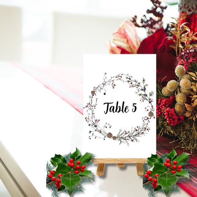 Sittdiagram för vinterbärsraster (Rustic Boho) Bordsnummer (Skapare uppladdad)