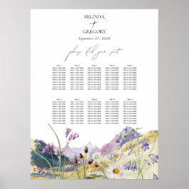 Sittdiagram för Wildblomberget Bröllop Poster