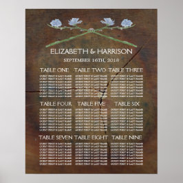 Sittdiagram för Wildblomoak Wood Bröllop Poster