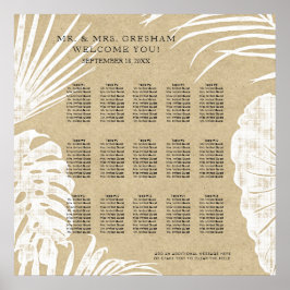 Sittdiagram Modern Simple Kraft Tropical Löv Poster