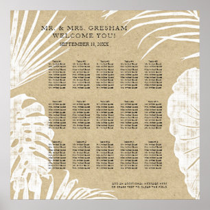 Sittdiagram Modern Simple Kraft Tropical Löv Poster