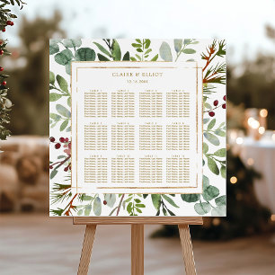 Sittdiagram över botaniska julgranar Guld Bröllop Poster