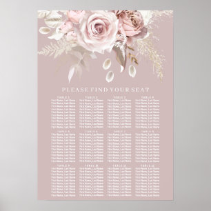 Sittdiagram över lyxplatser i  Blommigten Bröllop Poster
