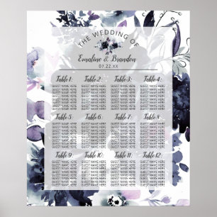 Sittdiagram över nattflottans Blommigt Bröllop Bor Poster