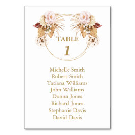  sittdiagram över pampasgräs i Bröllop Bordsnummer