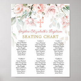 Sittdiagram över rosa ros Kor-blomma Poster