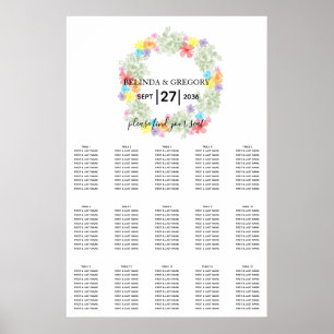 Sittdiagram över rustiska Blommigtar Bröllop Poster