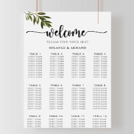 Sittdiagram över säten i Botaniska Grönt Löv Bröll Poster