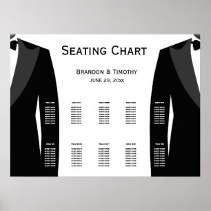 Sittdiagram över säten i elegant Black and White G Poster
