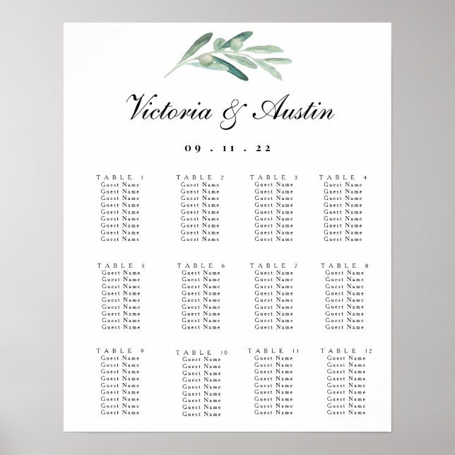 Sittdiagram, Rustic, Olive Gren Poster (Framsidan)