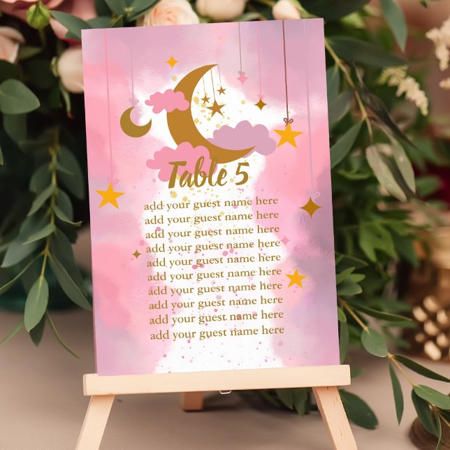 Sittdiagrammets Twinkle Twinkle Little Star-Rosa Bordsnummer (Skapare uppladdad)