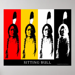 Sitting Bull in multicolor Poster