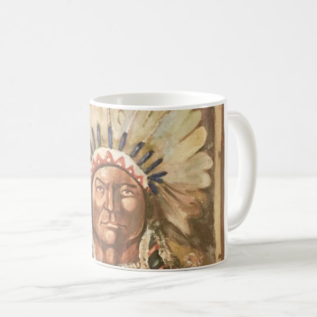 Sitting Bull indianhövding Kaffemugg (Framsida höger)