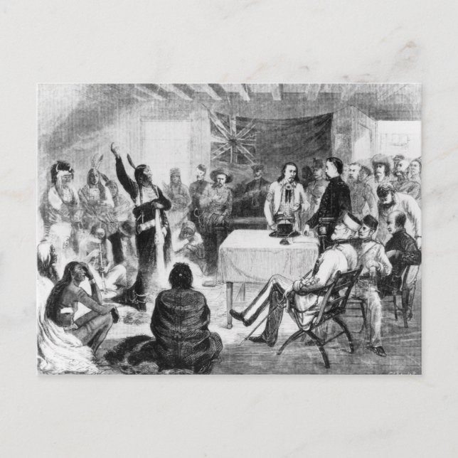 Sitting Bull-mötet, 1877 Vykort (Framsida)