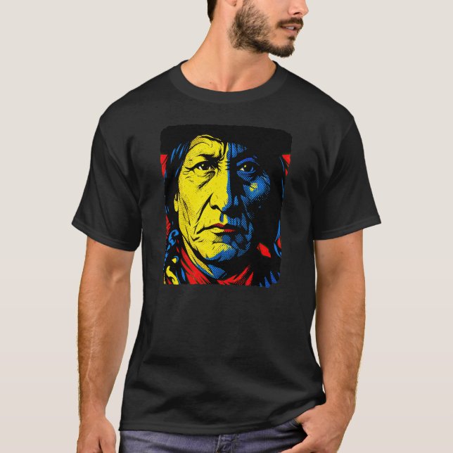 SITTING BULL Popkonst T Shirt (Framsida)