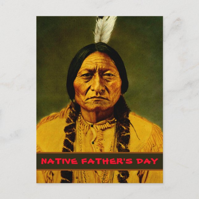Sitting Bull Tribal American Native Father's Day Vykort (Framsida)