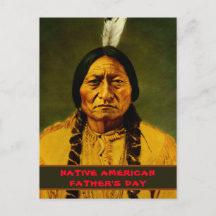 Sitting Bull Tribal Native American Fars Dag Vykort