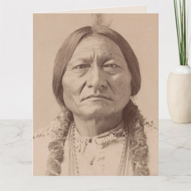 SITTING BULL URINVÅNING AMERIKANSK INDIAN JÄTTEKOR KORT (Framsida)