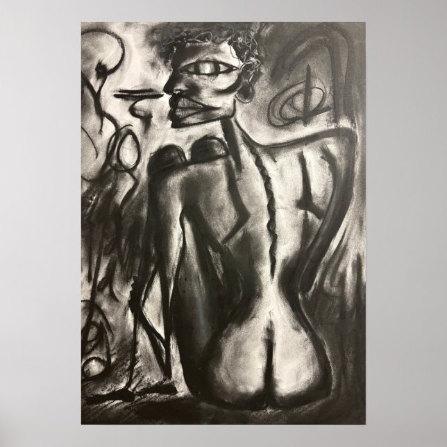 sitting charcoal artwork poster (Framsidan)