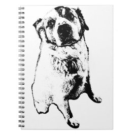 Sitting Dog Ink Art Notebook Anteckningsbok