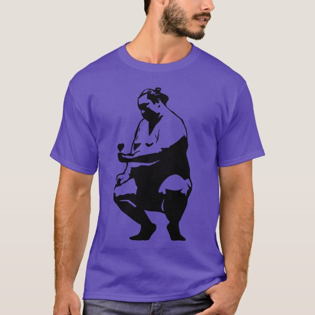 Sitting Sumo In Love vintage T Shirt (Framsida)