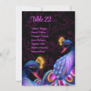 Sittkartor för Peacock Jewel Tones Bröllop Blommig Inbjudningar